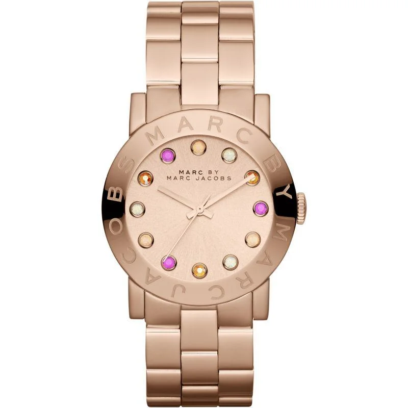 Men's Quartz Movement Dress Watches-Marc Jacobs MBM3216 Ladies AMY Rose Gold Watch