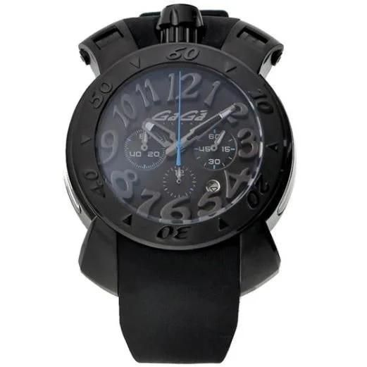 Men's Field Watches Updates-Gaga Milano Men's Black Chrono Watch 8012E.01RB