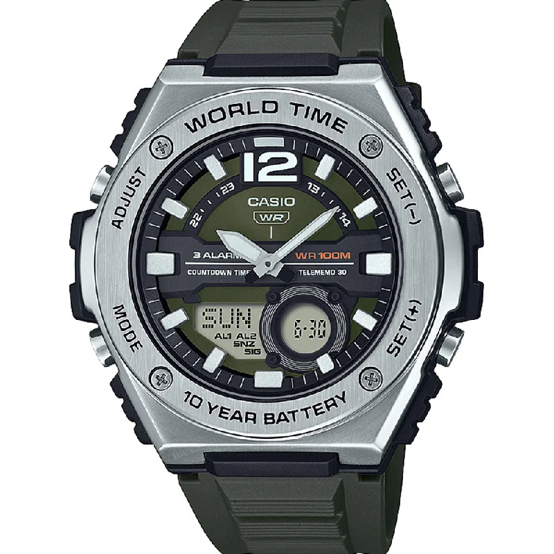 Mens Retro Design Smart Watches-Casio MWQ100-3A World Time Watch