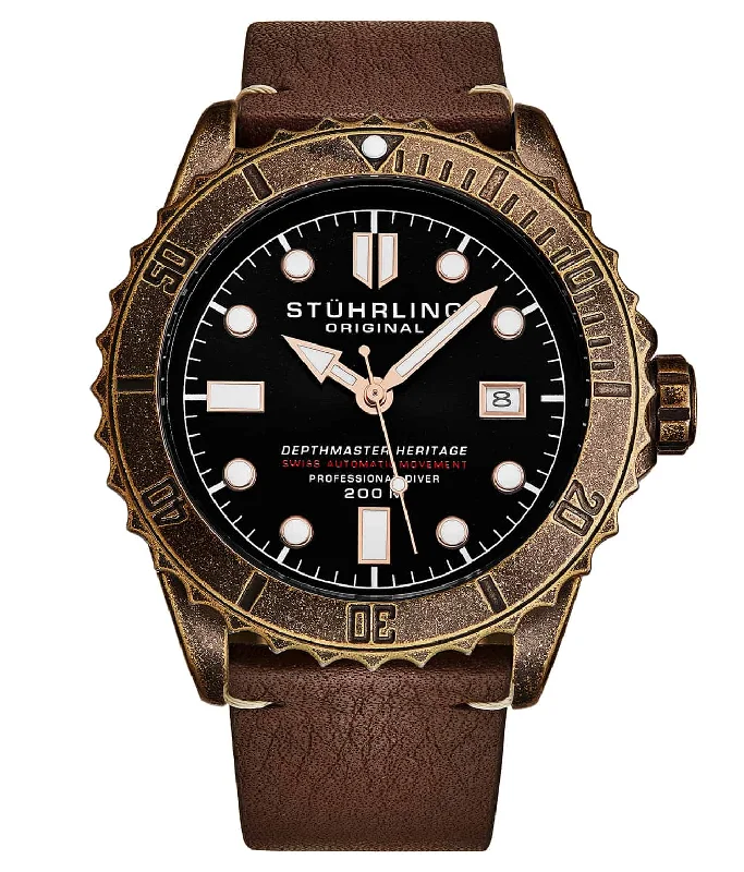 Black Dial / Coppertone Case / Brown Leather Strap