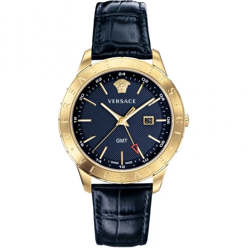 Men's Swiss Monogrammed Edition-Versace Men's Watch Univers GMT Blue VEBK00318