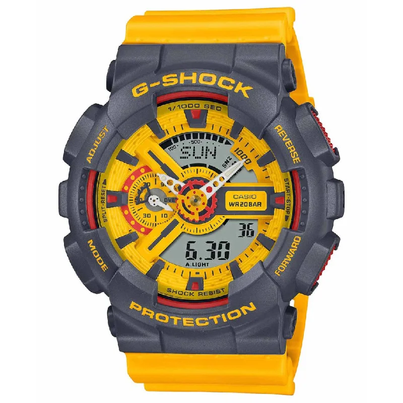 Unisex Local Brand Style Watches-Casio G-Shock Men's Yellow Watch GA-110Y-9AER