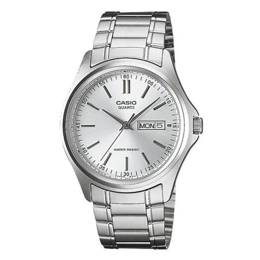 Men's Engraved Design Men's Watches-Casio Classic Men's Silver Watch MTP-1239D-7ADF
