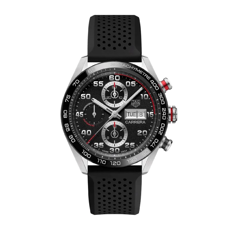 Men's Swiss Hybrid Edition-Tag Heuer Carrera Men's Black Chronograph Watch CBN2A1AA.FT6228