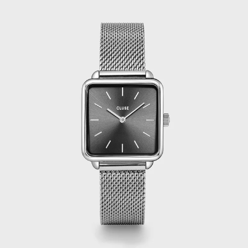 Women's Mechanical Watch Engagement Edition-La Tétragone Watch Mesh, Dark Grey, Silver Colour