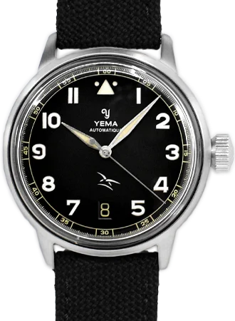 Men's Field Watches History-Flygraf Flieger French Air Force Black