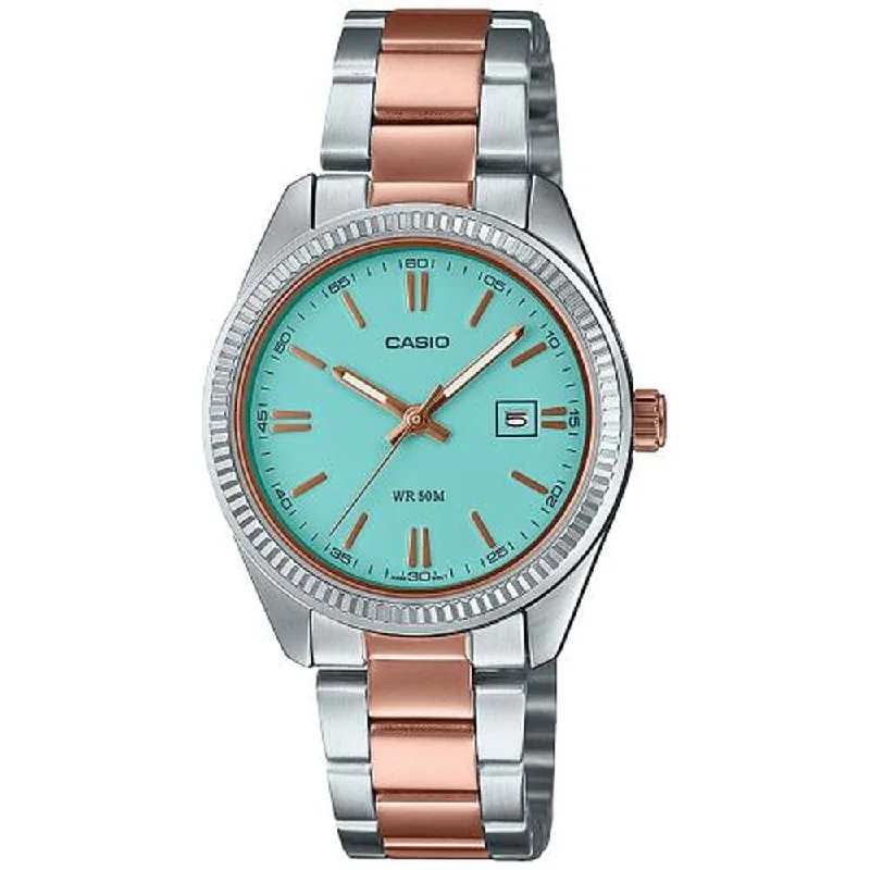 Women's Automatic Wind Design Mechanical Watches-Orologio Casio LTP-1302PRG-2AVEF bicolore quadrante turchese Women's Automatic Wind Design Mechanical Watches-Orologio Casio LTP-1302PRG-2AVEF bicolore quadrante turchese
