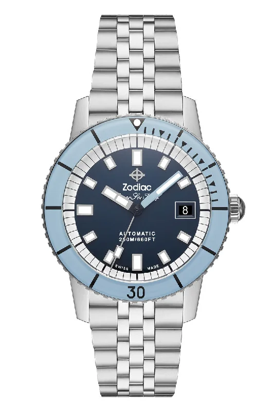Men's British Made Design Dress Watches-Zodiac Super Sea Wolf Compression Diver Automatic ZO9287