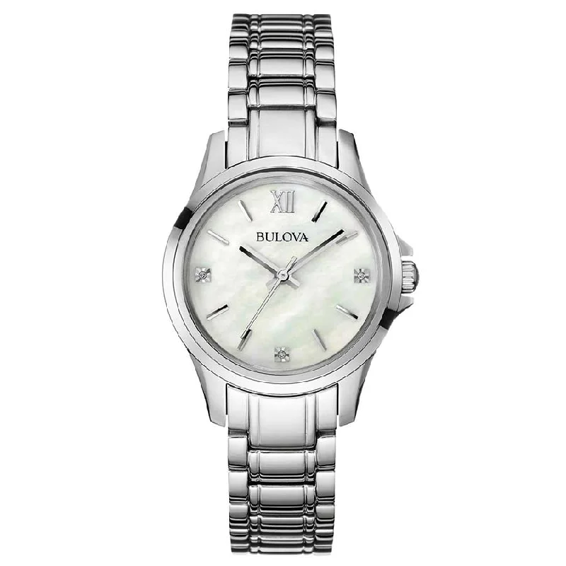 Women's Customized Design Mechanical Watches-Orologio Bulova 96P152 Linea Classic Diamond