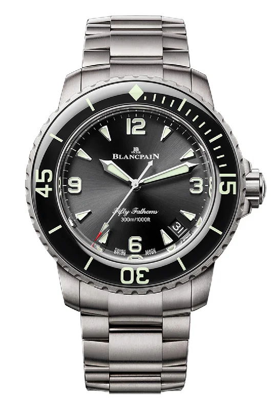 Men's International Brand Style Dress Watches-Blancpain Fifty Fathoms Automatic Titanium 42mm 5010 12B30 98S