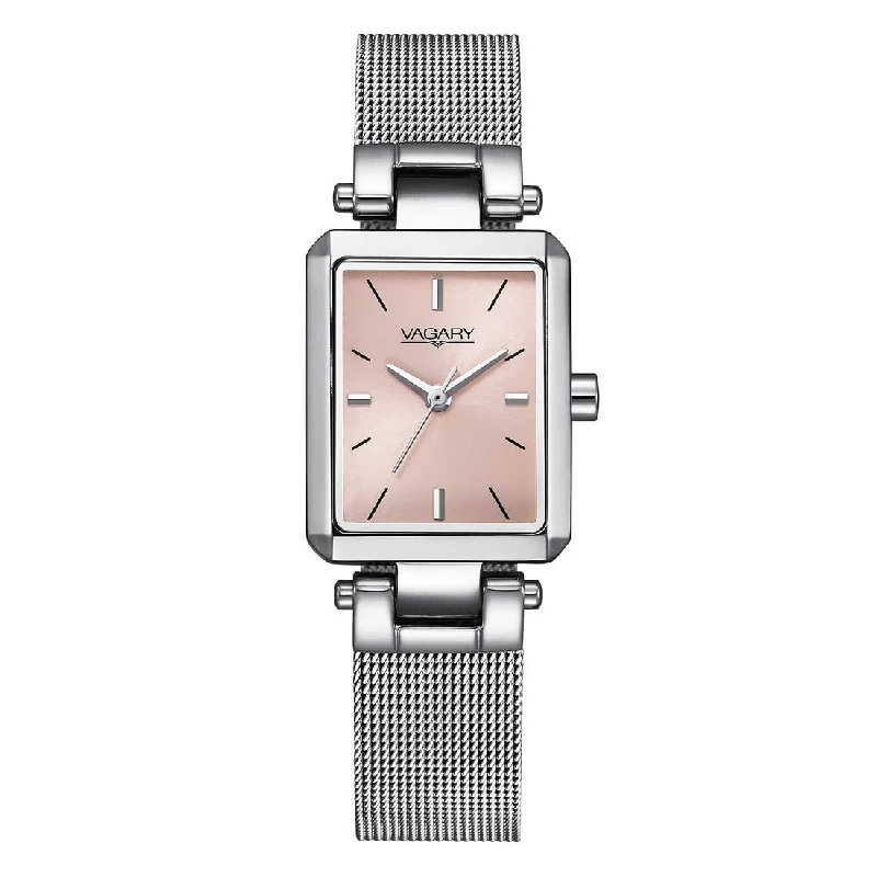 Women's American Made Design Mechanical Watches-Orologio Vagary Flair da donna rosa antico in acciaio IK7-911-91 Women's American Made Design Mechanical Watches-Orologio Vagary Flair da donna rosa antico in acciaio IK7-911-91