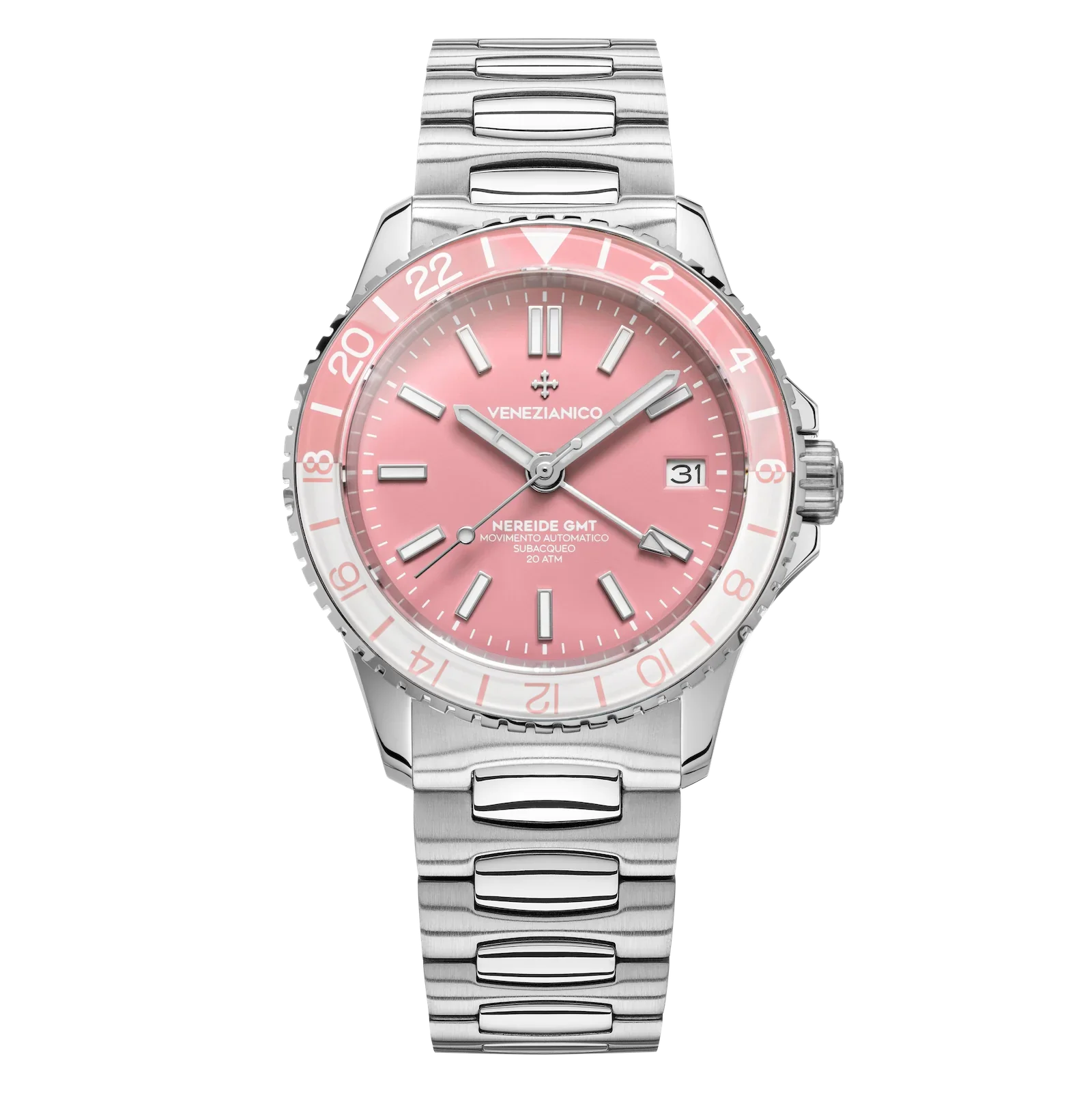 Men's Swiss Watch Hybrid Edition-Venezianico Automatic Watch Nereide GMT Rosa 3521506C