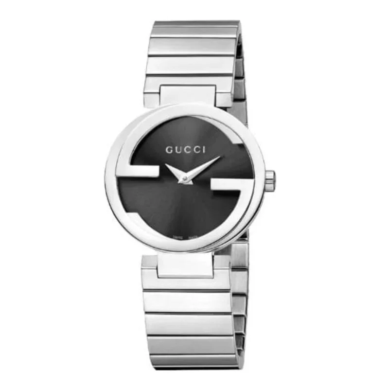 Men's Swiss Automatic Wind Edition-Gucci Watch Interlocking G Ladies 29mm Silver Black YA133502