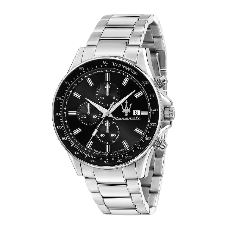 Men's Automatic Wind Dress Watches-Maserati Sfida Black Men's Watch R8873640015