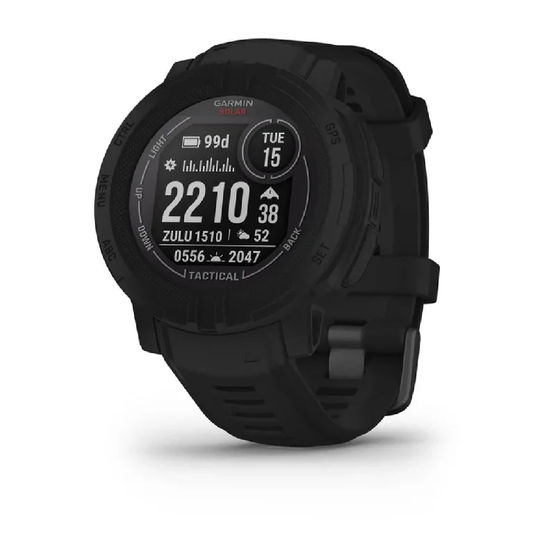 Men's German Made Design Sports Watches-Orologio Garmin Instinct 2 Solar Tactical nero 010-02627-03