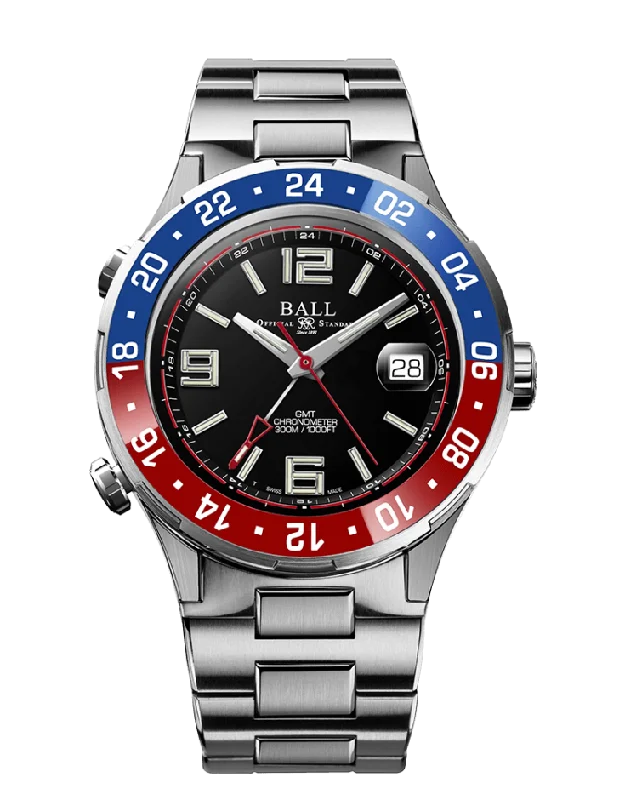 Men's Swiss Luxury Edition-Ball Men's Watch Roadmaster Pilot GMT Black DG3038A-S2C-BK