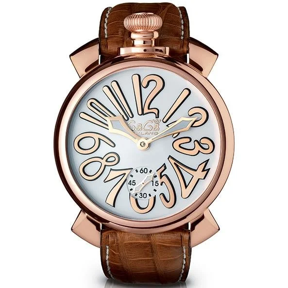 Men's 2-Year Warranty Field Watches-Gaga Milano Men's Brown Manuale Mechanical Watch 5011.08S