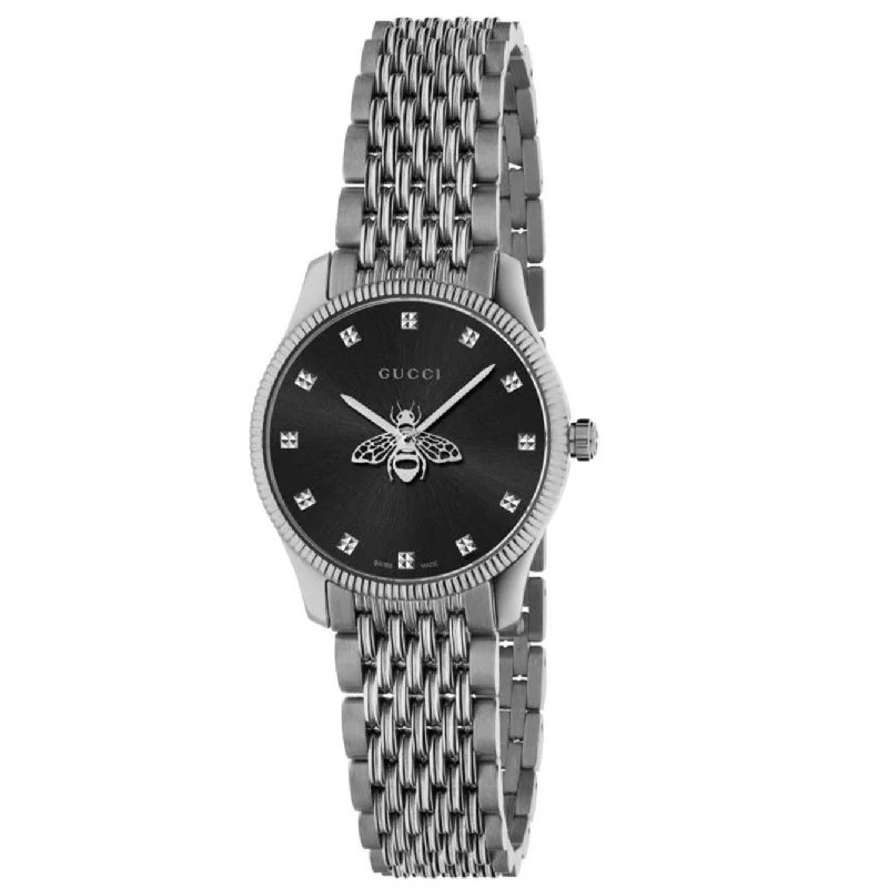 Men's Swiss Watch Brands-Gucci YA1265020 Ladies G-Timeless Silver Watch