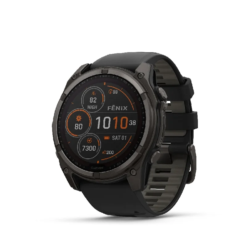 Men's Luxury Design Sports Watches-Orologio Garmin Fenix 8 Solar 51mm titanium carbon 010-02907-11