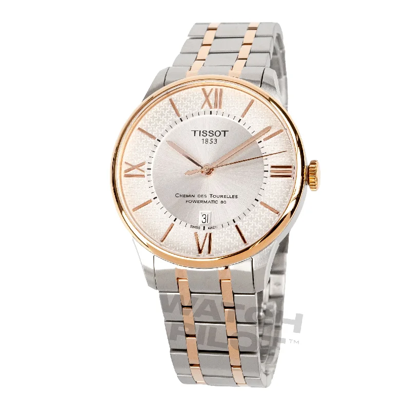 Men's Swiss Engagement Edition-Tissot Chemin Des Tourelles Powermatic 80 Helvetic Pride Two Tone Watch T0994072203801