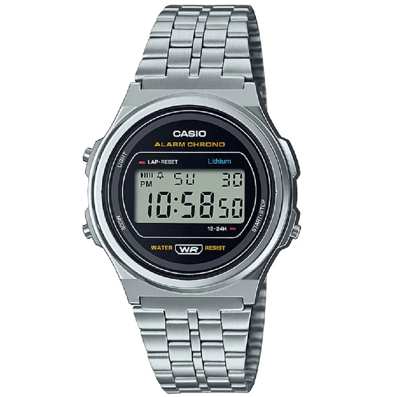 Unisex Luxury Style Watches-Casio Vintage Unisex Silver Watch A171WE-1AEF