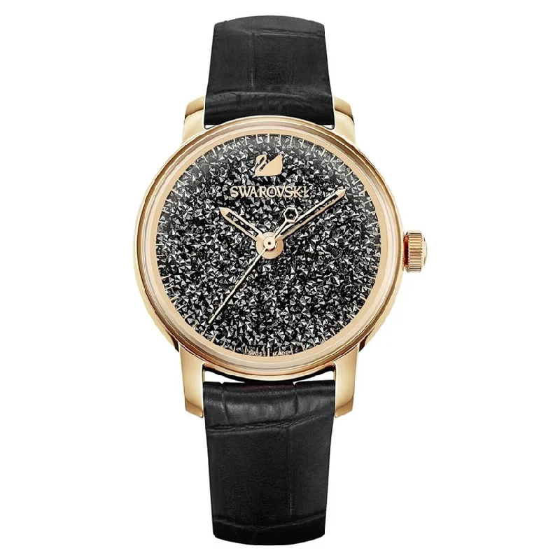 Men's Swiss Date Night Edition-Swarovski Watch Crystalline Hours Black 5295377