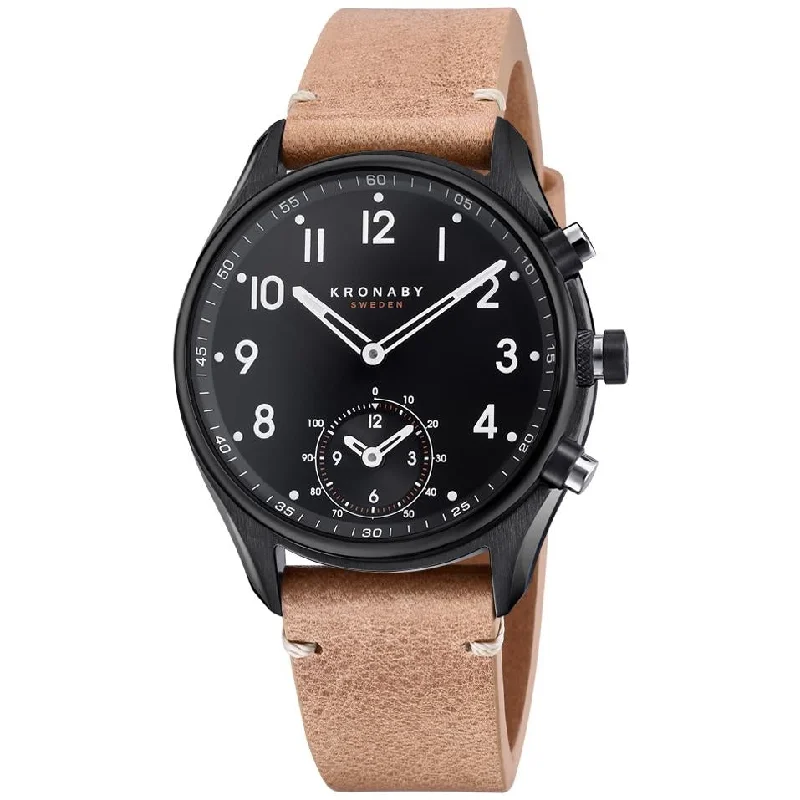 Men's Luxury Slim Watches-Kronaby S0730/1 Men's Beige Apex Hybrid Smartwatch