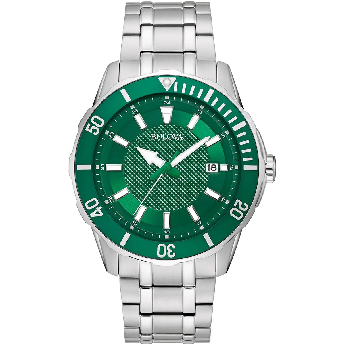 Men's Classic Watch Cushion Case Edition-Bulova Classic Men's Green Watch 98B359