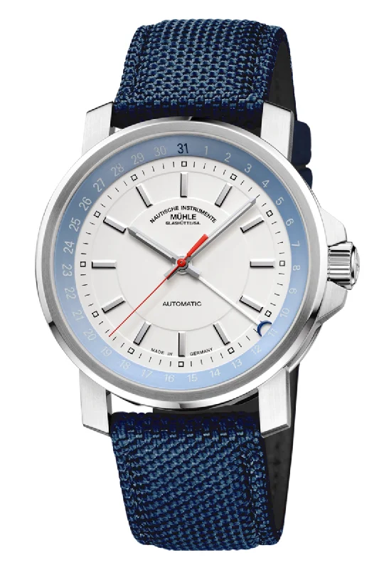Men's Solar Powered Design Dress Watches-Mühle Glashütte 29er Pointer Date M1-25-32-CB-I