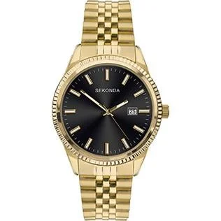 Men's British Made Style Dress Watches-Sekonda 1642 Men's Gold Watch