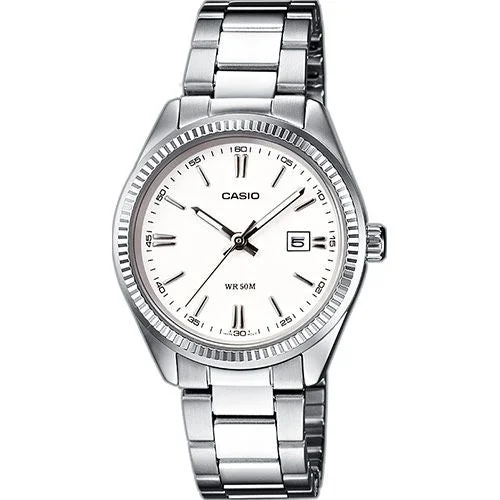 Women's Tonneau Case Style Mechanical Watches-Orologio Casio LTP-1302PD-7A1VEG quadrante bianco piccolo