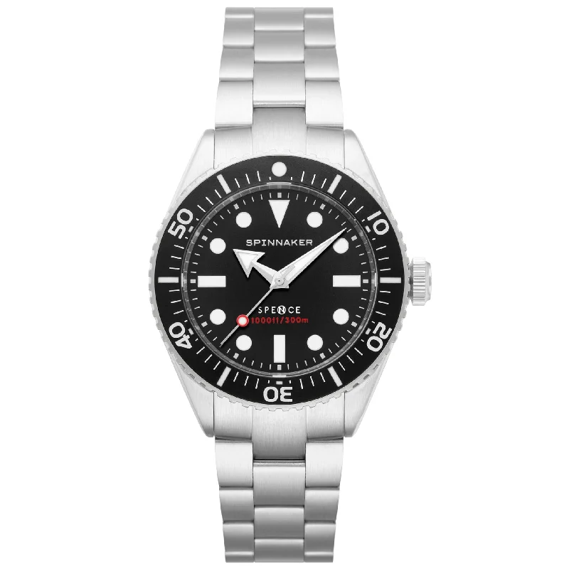 Men's Dive Watches for Scuba Diving -Spinnaker Pitch Black Spence 300 Automatic Watch SP-5097-11