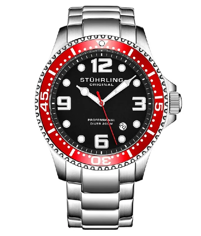 Black Dial / Silver Case / Silver Stainless Steel Bracelet Silver Deployant Buckle 2