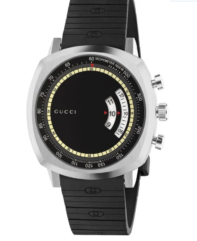Men's Swiss Watch Models-Gucci Watch Grip 40mm Silver Black Rubber YA157301