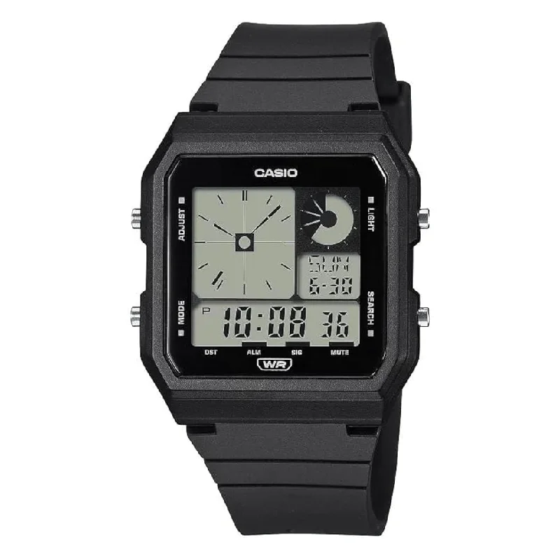 Unisex Cushion Case Watches-Casio Unisex Watch Vintage Pop Digital Black LF-20W-1ADF