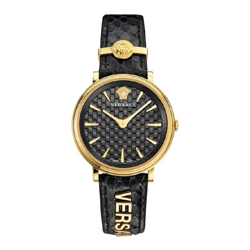 Men's Swiss Formal Event Edition-Versace Ladies Watch V-Circle 38mm Black Snake VE8101019