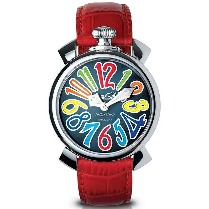 Men's Sword Hands Field Watches-Gaga Milano Ladies Red Manuale Steel Watch 5020.02