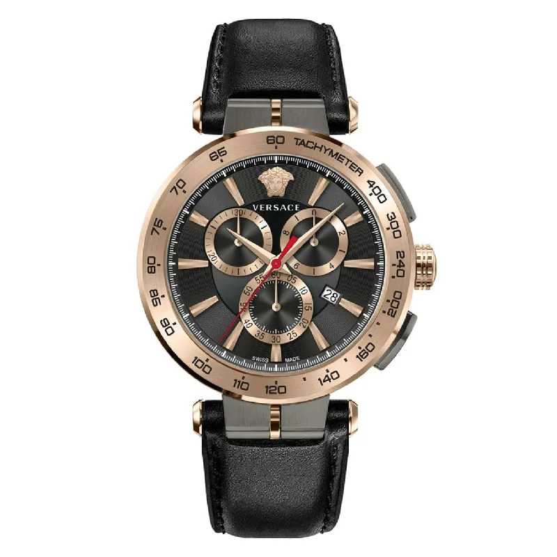 Men's Swiss Everyday Wear Edition-Versace Aion Chronograph Men's Black Watch VE6CA0323