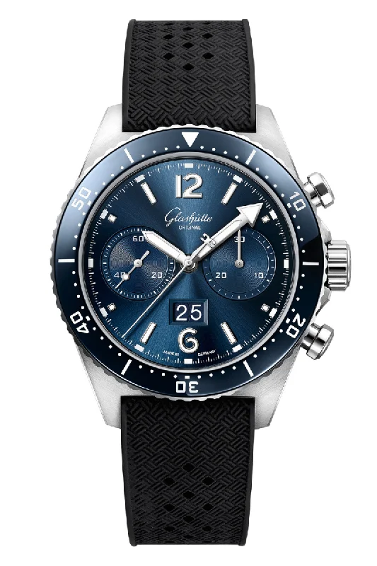 Men's European Made Design Dress Watches-Glashütte Original SeaQ Chronograph Panorama Date 1-37-23-02-81-33