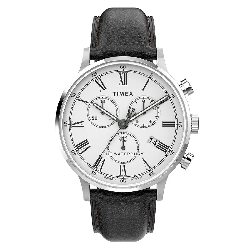 Men's Classic Watch Thin Case Edition-Timex Waterbury Classic Men's White Watch TW2U88100