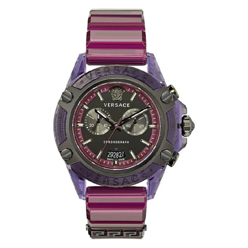 Unisex Christmas Gift Style Watches-Versace Unisex Watch Chronograph Active Violet VEZ701423