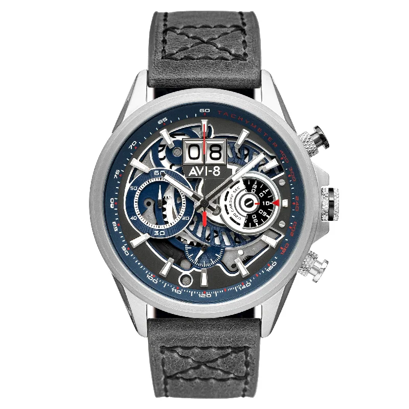 Men's Automatic Field Watches-AVI-8 Marine Grey Hawker Harrier II Chronograph Watch AV-4065-04 Men's Automatic Field Watches-AVI-8 Marine Grey Hawker Harrier II Chronograph Watch AV-4065-04