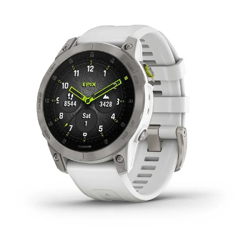 Men's Small Size Style Sports Watches-Orologio Garmin Epix Sapphire Titanium White 010-02582-21