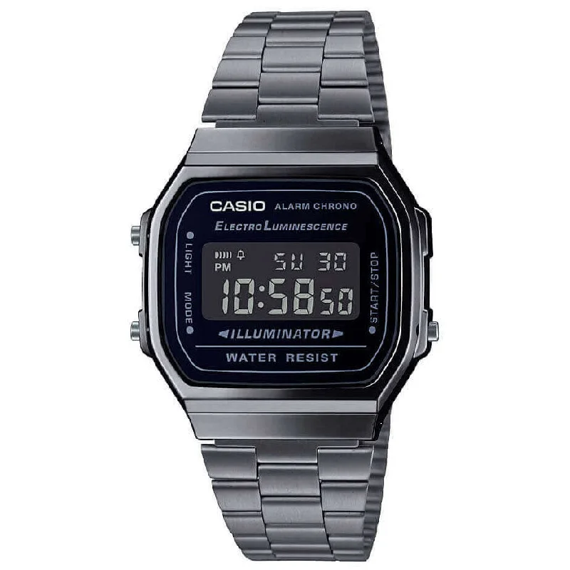 Unisex Small Size Style Watches-Casio Vintage Unisex Grey Watch A168WEGG-1BEF