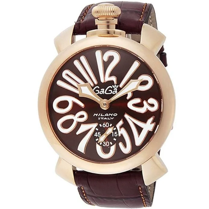 Men's Field Watches Maintenance-Gaga Milano Men's Brown Manuale Mechanical Watch 5011.01