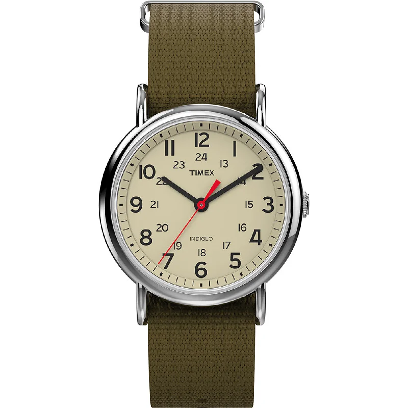 Men's American Made Style Men's Watches-Timex Weekender Classic Unisex Cream Watch T2N651 Men's American Made Style Men's Watches-Timex Weekender Classic Unisex Cream Watch T2N651