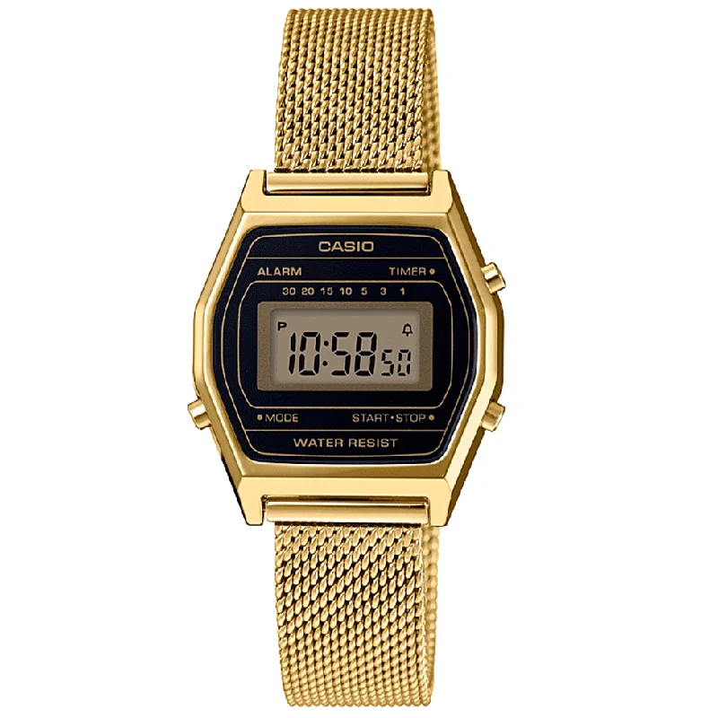 Unisex Office Wear Style Watches-Casio Vintage Unisex Gold Watch LA690WEMY-1EF