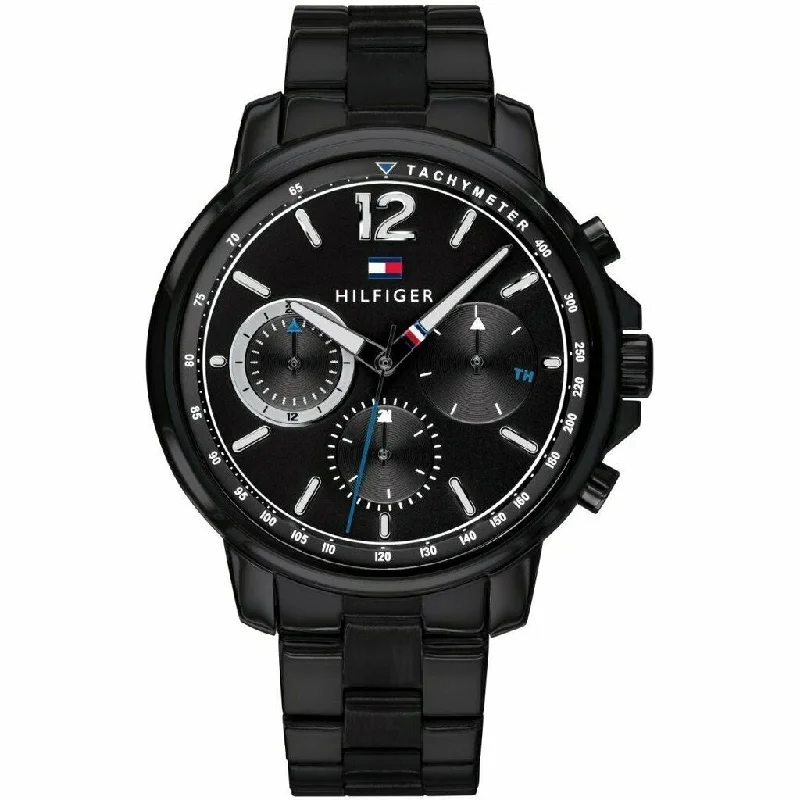 Men's Valentine's Day Dress Watches-Tommy Hilfiger 1791529 Men's Black Chronograph Watch