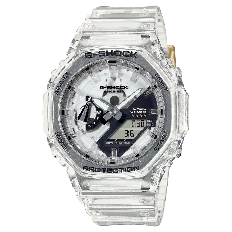 Men's Designer Style Sports Watches-Orologio G-Shock GA-2140RX-7AER Clear Remix limited edition 40th