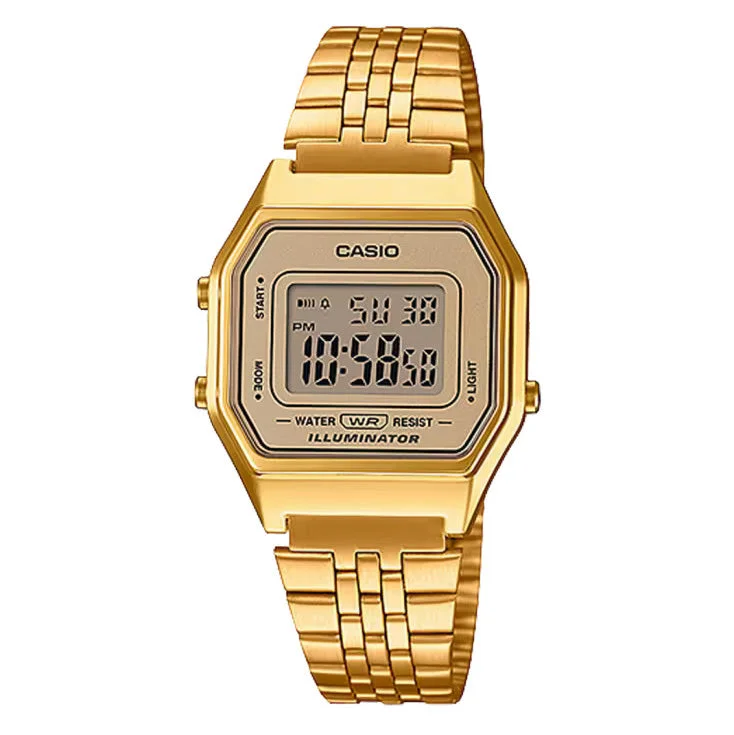 Unisex International Brand Watches-Casio Watch Digital Vintage Gold LA680WGA-9DF